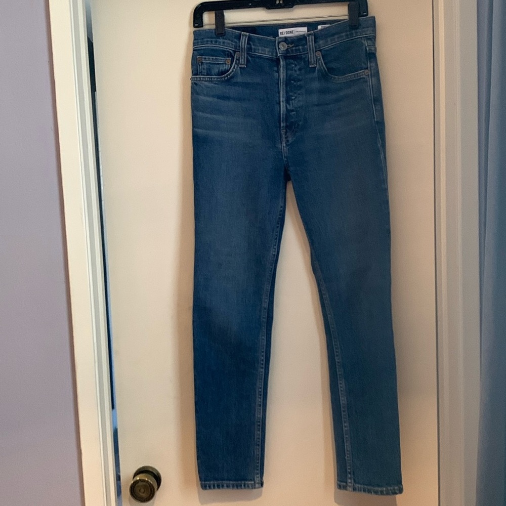 Re/Done High Rise Skinny Button Fly Jeans